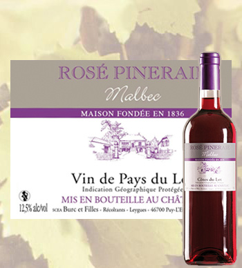 Wine Cahors Rosee Pineraie 2012
