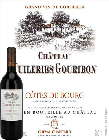 Château Tuileries Gouribon 2018 Côtes de Bourg Cheval Quancard